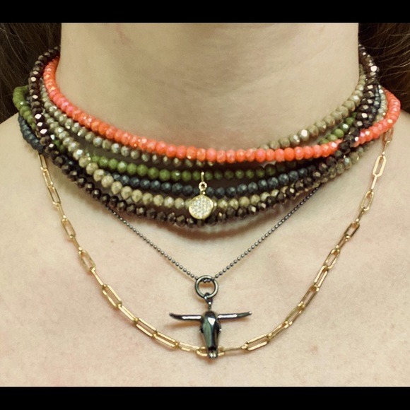 RLBYCL Yellow Vermeil with CZ Gem Disk Charm - Picture 4 of 4